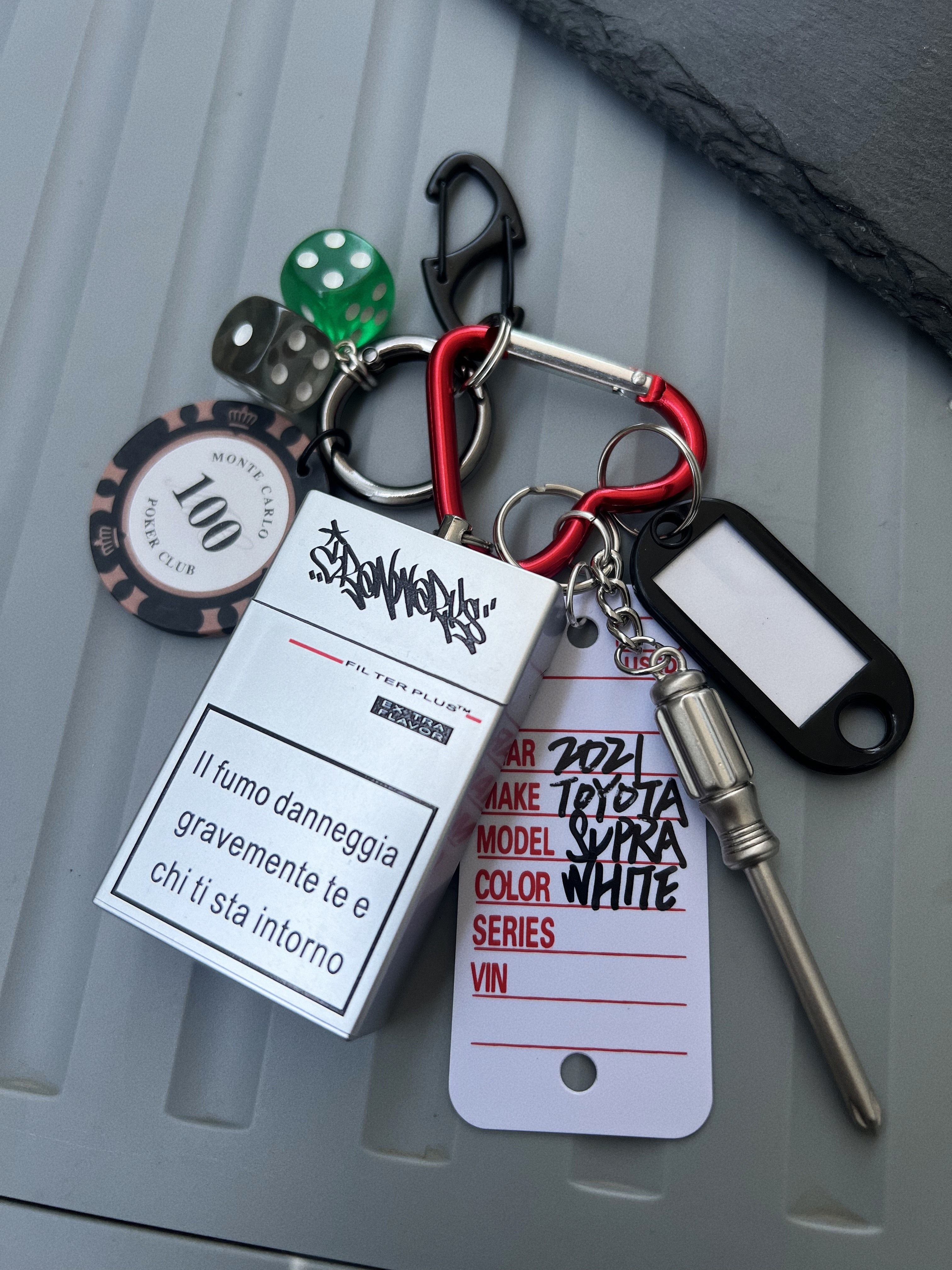 Брелок ironworks自制多元素涂鸦烟灰盒包包挂件手写吊牌钥匙扣diy情侣款 OTHER