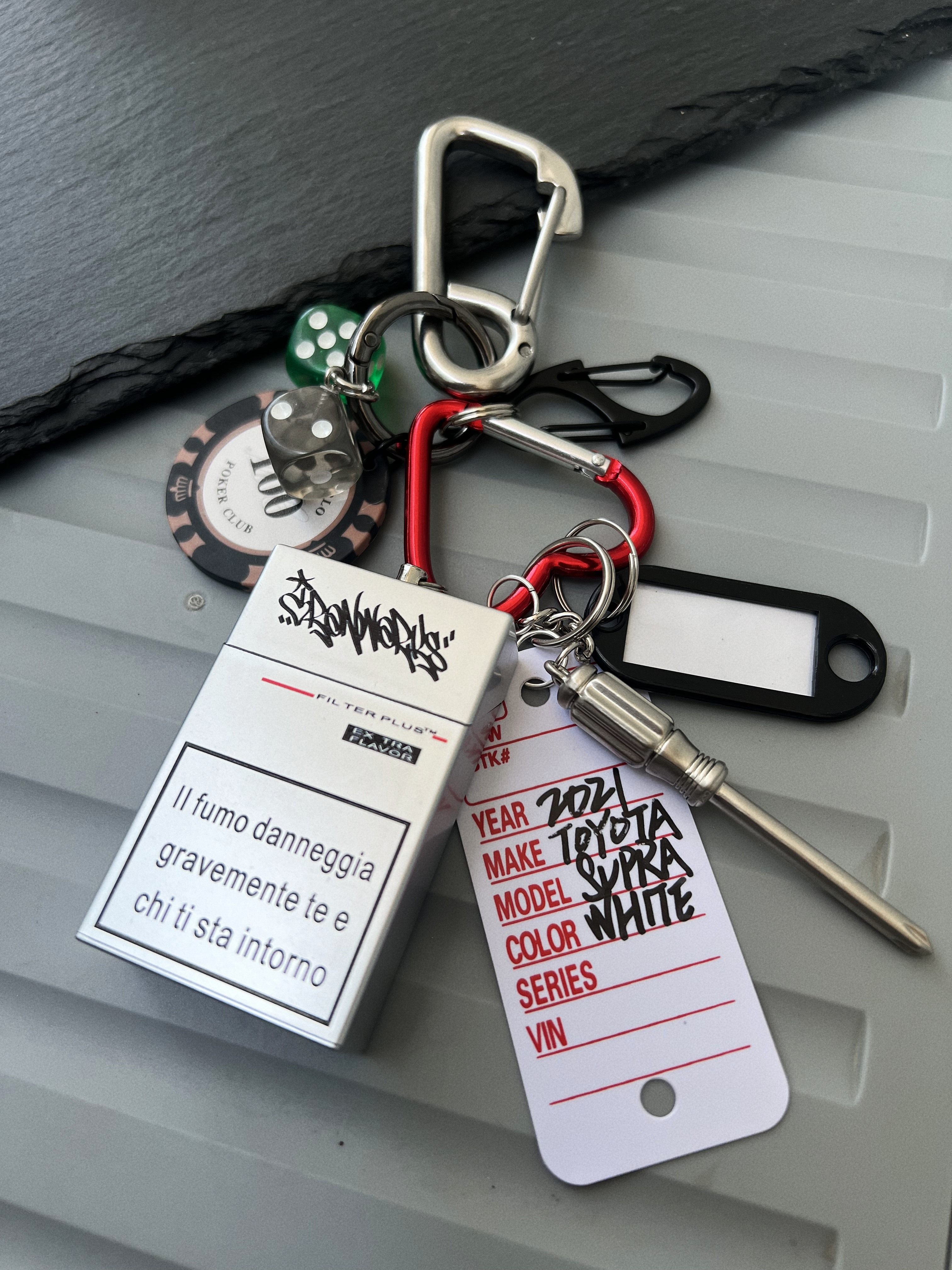 Брелок ironworks自制多元素涂鸦烟灰盒包包挂件手写吊牌钥匙扣diy情侣款 OTHER