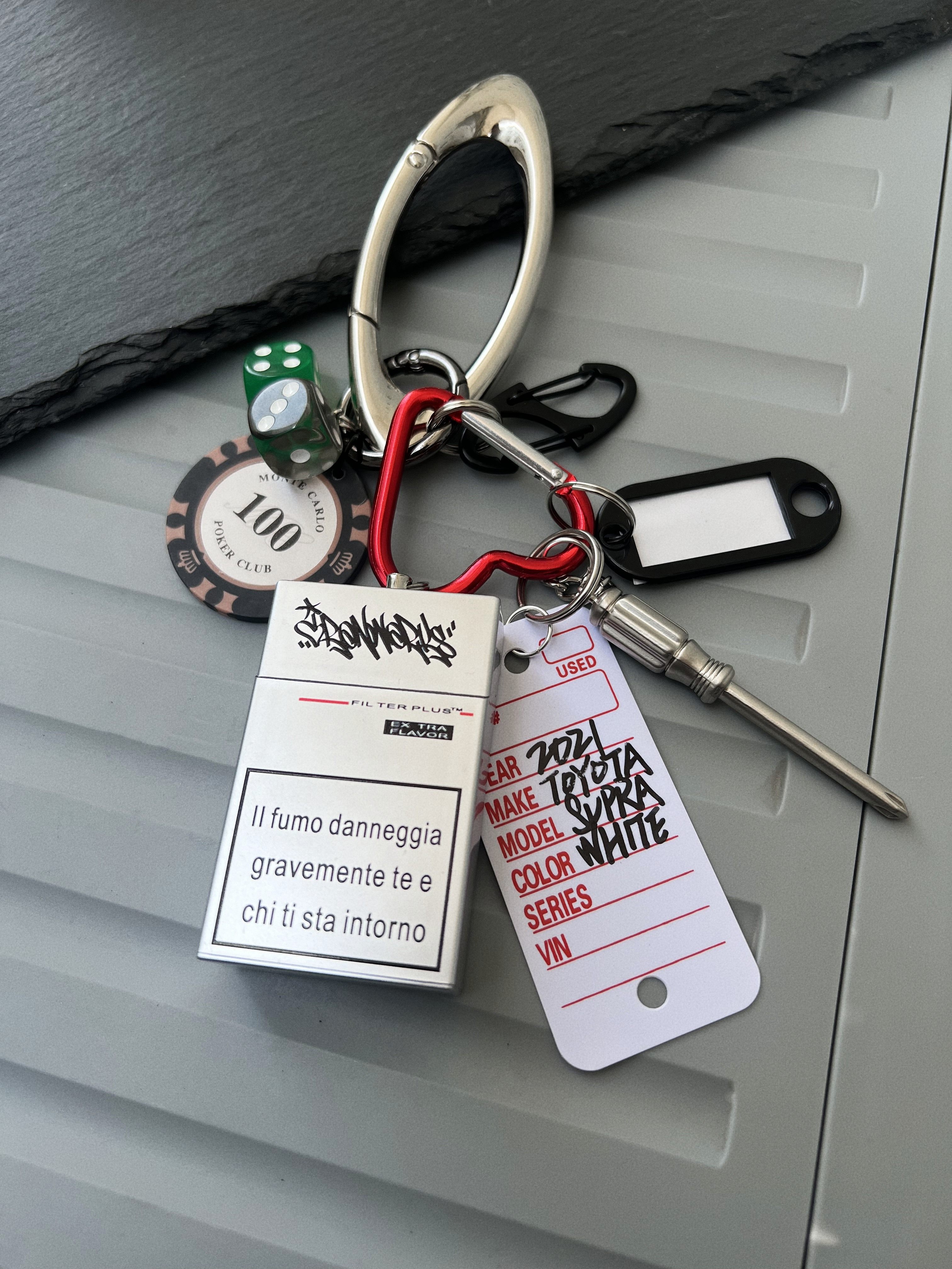 Брелок ironworks自制多元素涂鸦烟灰盒包包挂件手写吊牌钥匙扣diy情侣款 OTHER