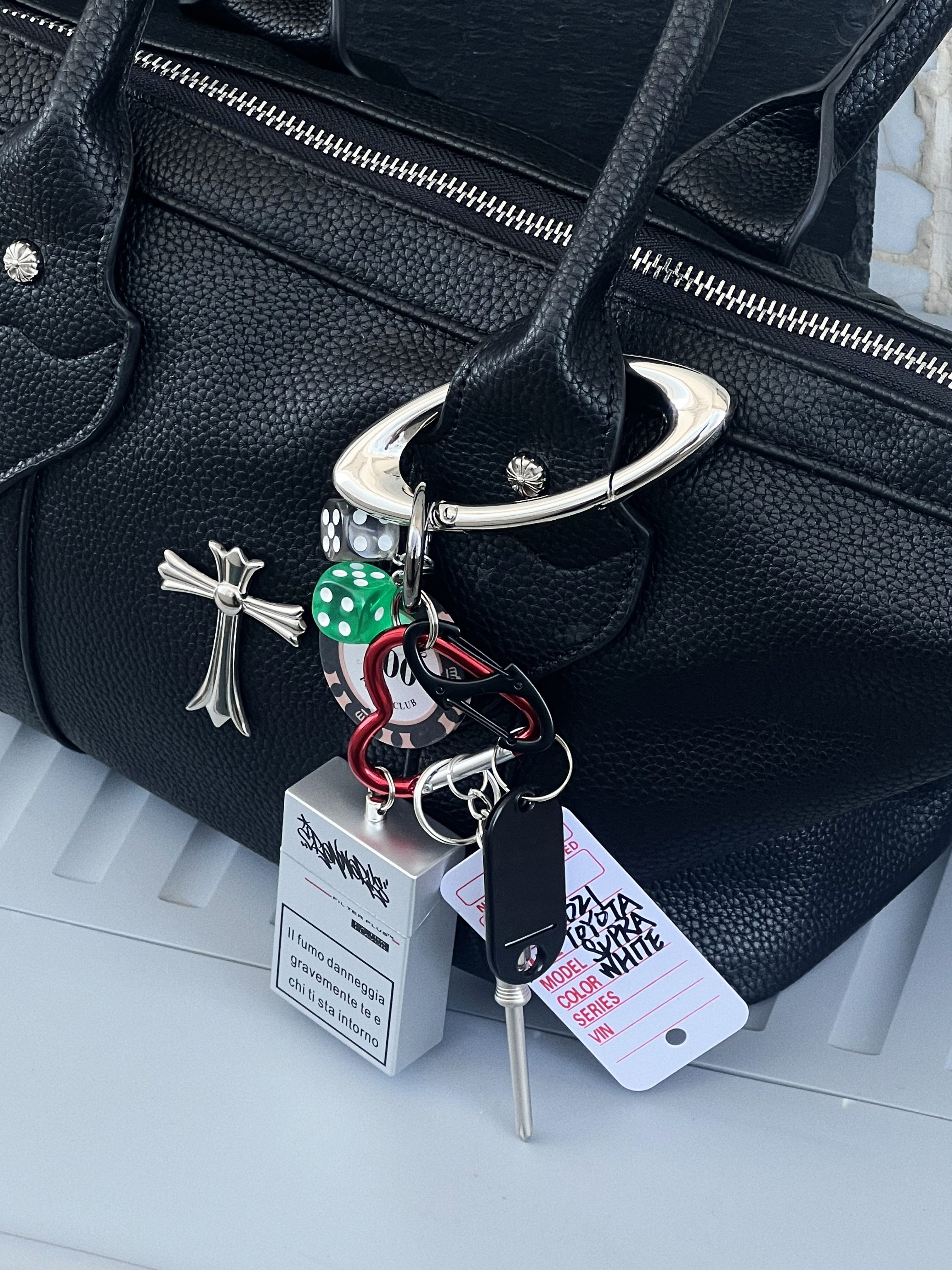 Брелок ironworks自制多元素涂鸦烟灰盒包包挂件手写吊牌钥匙扣diy情侣款 OTHER