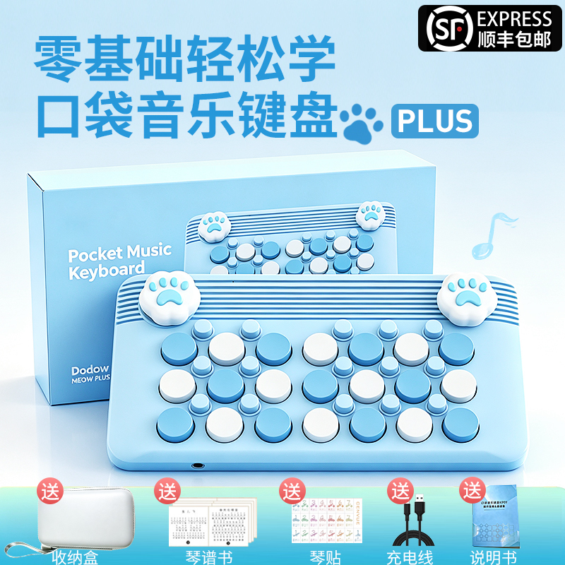 Pocket Music Keyboard Light-Up Electronic Keyboard Midi Arranger Piano for Children Beginners Adults Musical Instrument Girl Gift