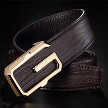男士潮流皮带二层牛皮自动扣皮带