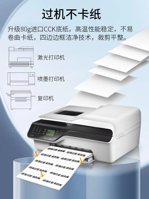 A4 Adhesive Printing Paper, 100 Sheets of Printing Stickers, Adhesive-Backed Paper, Label Stickers, Laser Inkjet Matte Adhesive A4, Pre-Cut, Colored Adhesive Paper, Glossy Copy Paper, Non-Jamming, 80g