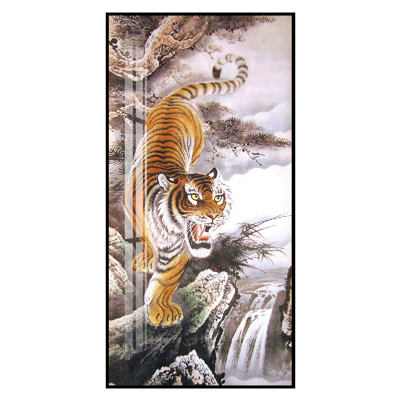 猛虎 虎嘯山林 掛軸 猛虎 虎嘯山林 掛軸 手绘猛虎品牌及商品- 京东