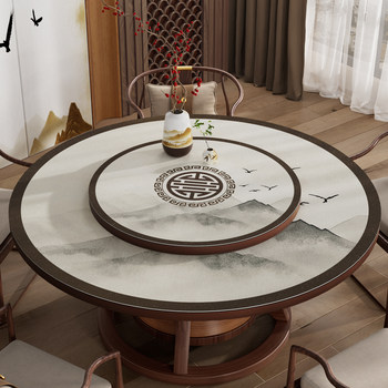 New chinese leather double-layer round table pad waterproof and oil-proof New chinese leather double-layer round table pad waterproof and oil-proof