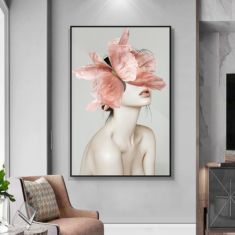 Nordic Style Mural Painting Genguan Light Lavish Beauty Yard Decoration Painting Modern Minimalist Figure Living Room Down Aisle Hallway