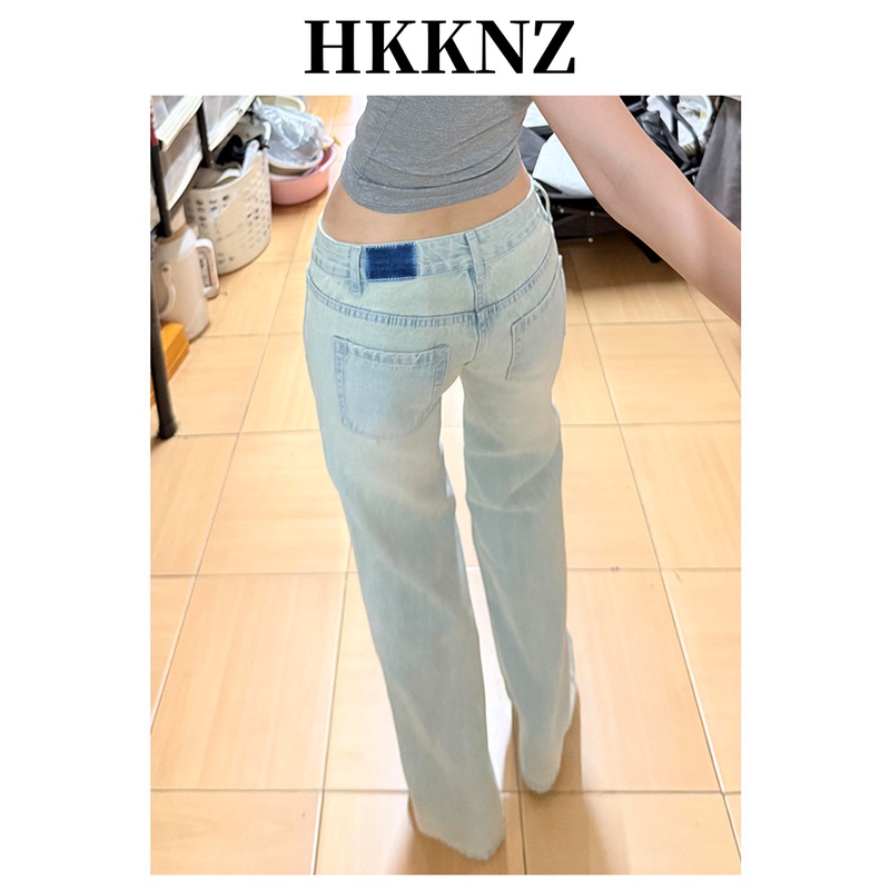 American-Style Vintage Light Blue Low-Waist Jeans for Women, 2026 Early Autumn New Slim-Fit Straight-Leg Pants That Don'T Hug the Legs American-Style Vintage Light Blue Low-Waist Jeans for Women, 2026 Early Autumn New Slim-Fit Straight-Leg Pants That Don'T Hug the Legs
