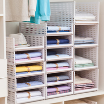 Wardrobe partition storage box Drawer wardrobe finishing box Clothing basket Plastic layered plastic multi-layer box shelf