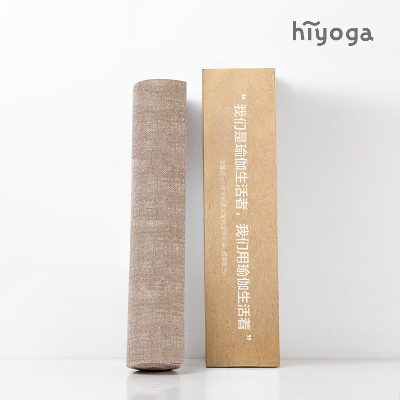 Hiyoga Linen Yoga Mat, Natural Non-Slip Household Floor Mat, Soundproof, Professional Fitness Mat for Girls, Gift