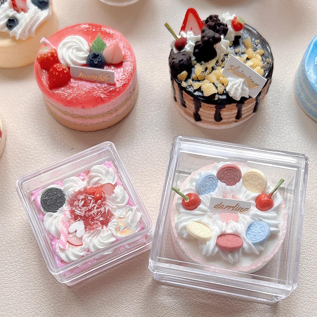 Finished Packaging Box Clay Cake Play Box Mini Food Play Micro-Shrink White Black Cow Leather Containing Box Airplane Box Plastic Case-Taobao