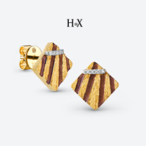 Original design jewelry 18K gold diamond earrings womens fashion earrings personality ear jewelry hand carved jewelry