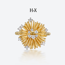 Original design jewelry 18K gold diamond ring Female daisy ring female fashion tail ring Jewelry gift