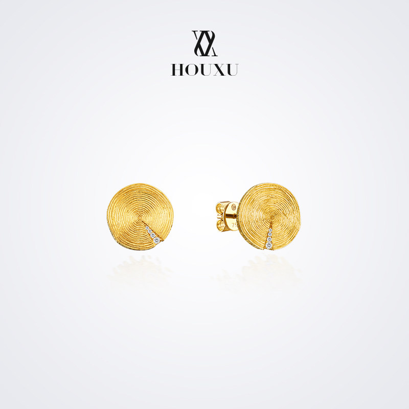 Original design Jewelry 18K Gold Studded Diamond Earrings Women's Fashion Tree Tattooer Earrings Jewellery Birthday Earrings