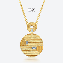 Original design Jewelry 18K Gold Inlaid Diamond Necklace Individuality Jewelry Pendant Short lock bone chain Jewelry Gift