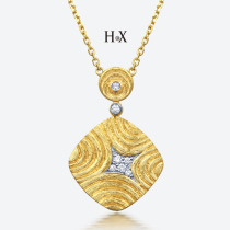 Original design jewelry 18K gold group set diamond necklace womens fashion pendant jewelry short clavicle chain