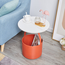 Net red light luxury rock board Sofa side few minimalist side cabinet Living room round small coffee table Bedside corner Balcony table