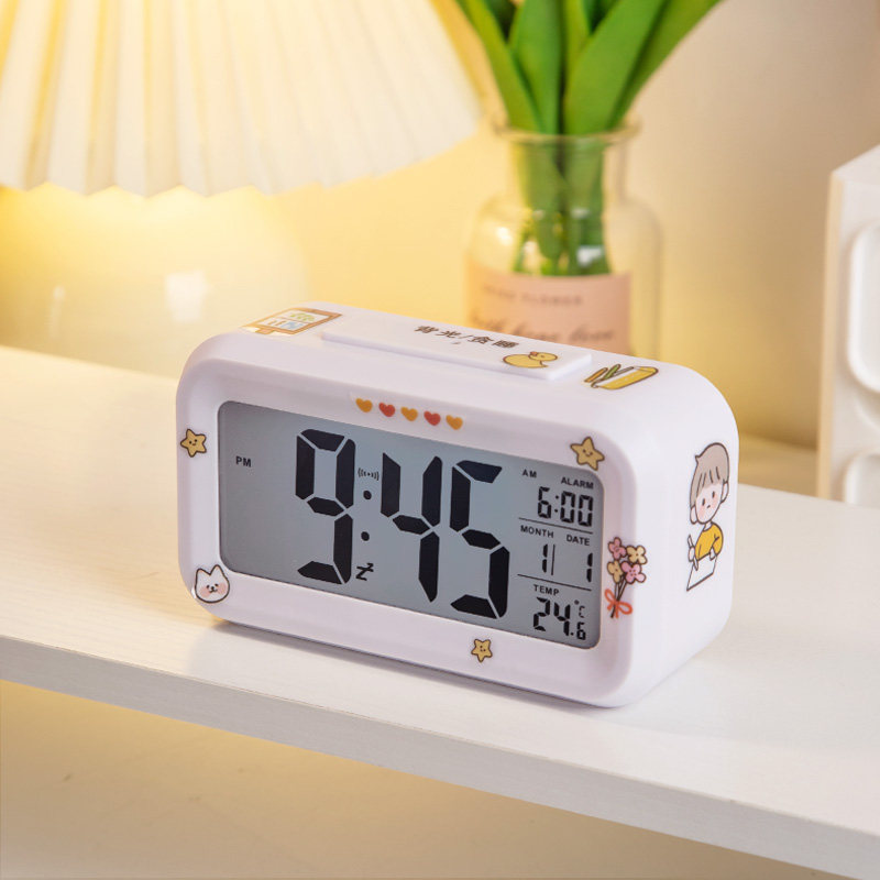 Electronic alarm clock Students Home Small children Desktop Block Clock Digital Clock Dormitory Mini Desk Desktop Watch