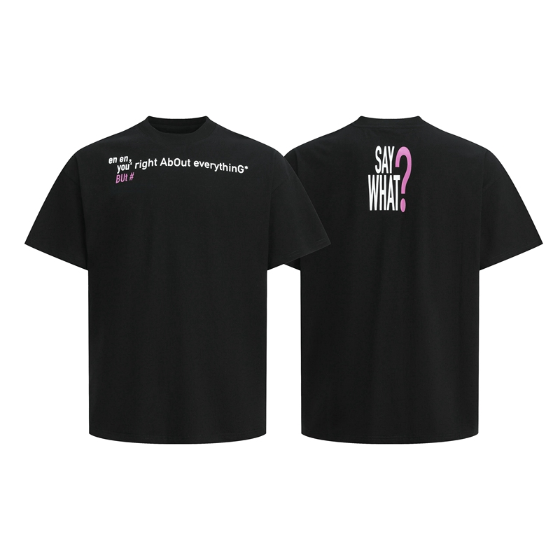 Wa1R Well, You'Re Right, but It's Not a Big Deal. 300g Heavyweight American-Style Letter Print Short-Sleeve Men's T-Shirt