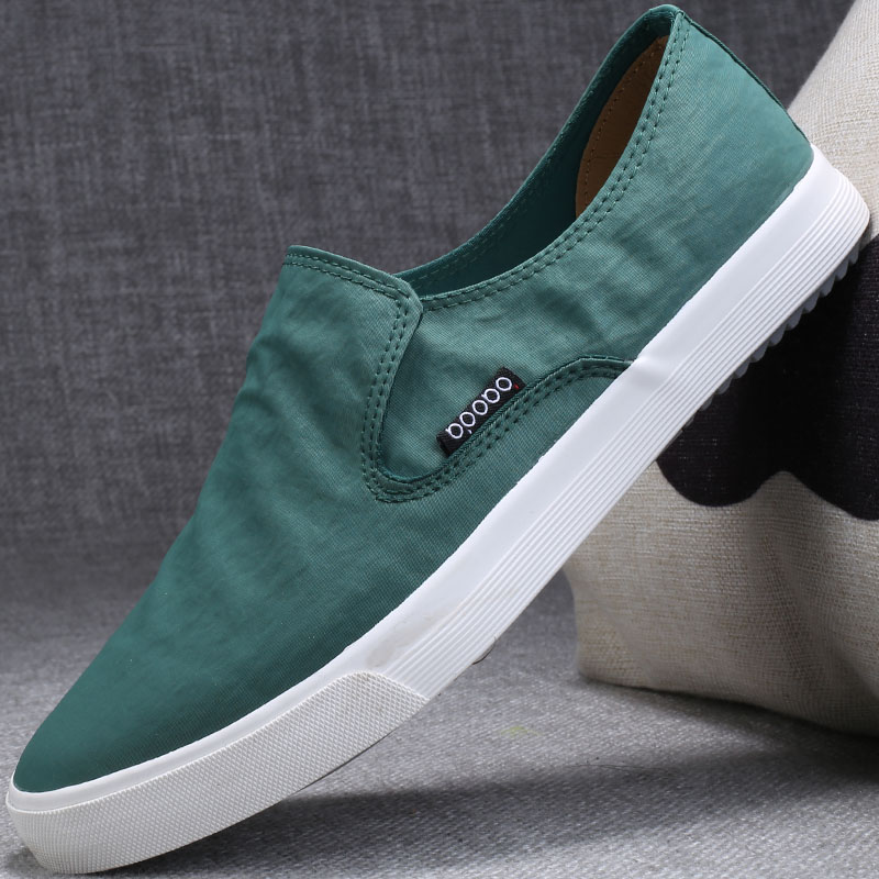 Summer 2022 new men's shoes 100 lap shoes One foot pedal lazy person Breathable Trend Shoes Old Beijing Casual Shoes Man