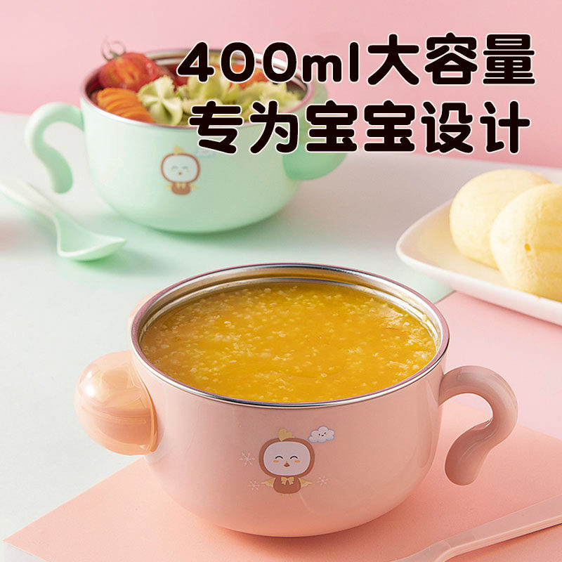 Baby Food Bowl, Special Food-Grade Water-Filled Insulation Food Supplement Tool Set for Babies Aged Six Months and Above When Going Out