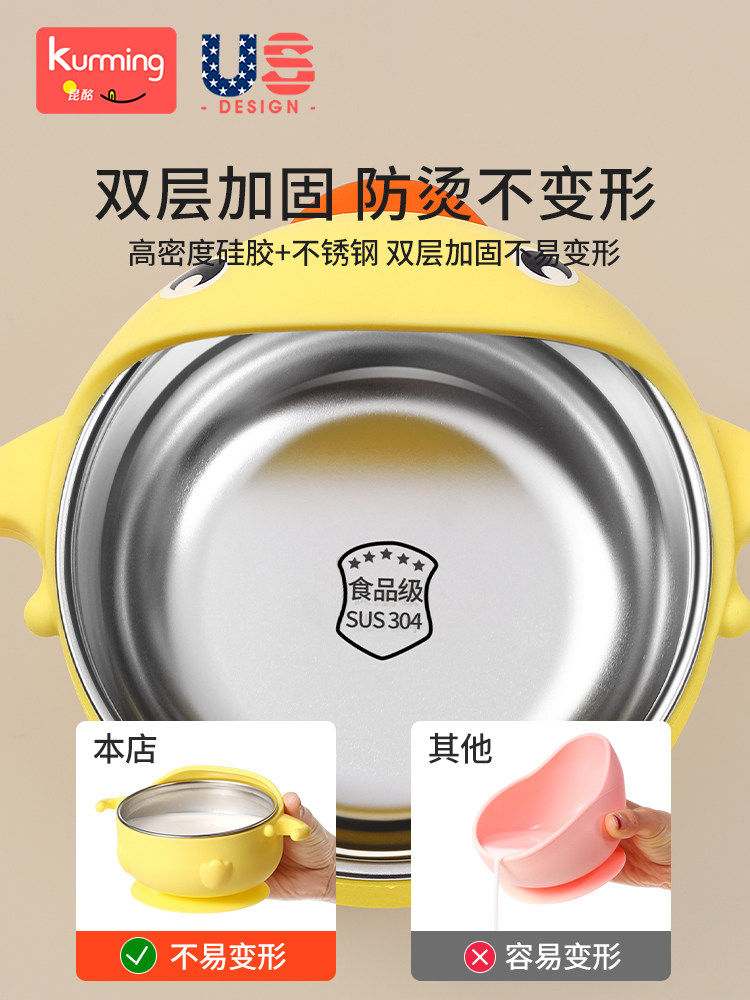 Baby Food Bowl, Special Silicone Snack Bowl for Babies to Eat Independently, Anti-Fall, Learning to Eat, Suction Cup Bowl, Kidsren's Tableware