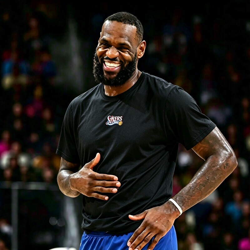 Basketball Lebron James Short-Sleeved Men's Philadelphia 76Ers T-Shirt American Training Uniform Quick-Drying Breathable Sports Jersey Basketball Lebron James Short-Sleeved Men's Philadelphia 76Ers T-Shirt American Training Uniform Quick-Drying Breathable Sports Jersey