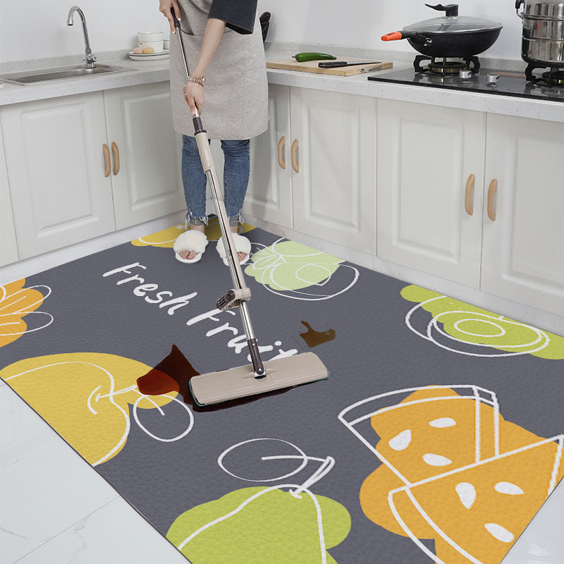 Kitchen floor mat anti-slip anti-oil can be scrubbing no-wash PVC waterproof foot pad dirt resistant mat whole pave special doorway carpet