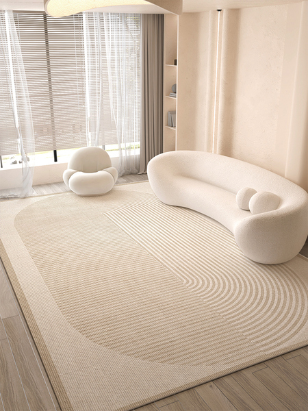 Cream Style Carpet for Living Room, Light Luxury and High-End Feel, 2026 New Model, Home Sofa Floor Mat, Bedroom Waterproof, No-Wash and Wipeable