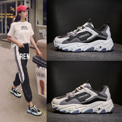 女士休闲鞋老爹鞋厚底运动鞋增高小白鞋女鞋