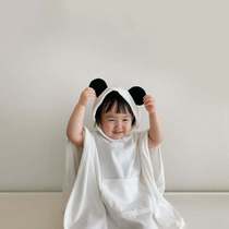 Child bath towel cloak Panda bathrobe baby pure cotton water suction speed dry cartoon swimming can be worn in style