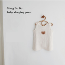 Meng Do Do Self-Employins infant sub-legs Small Bear sleeping bag Children by button 3-layer gauze protective belted vest