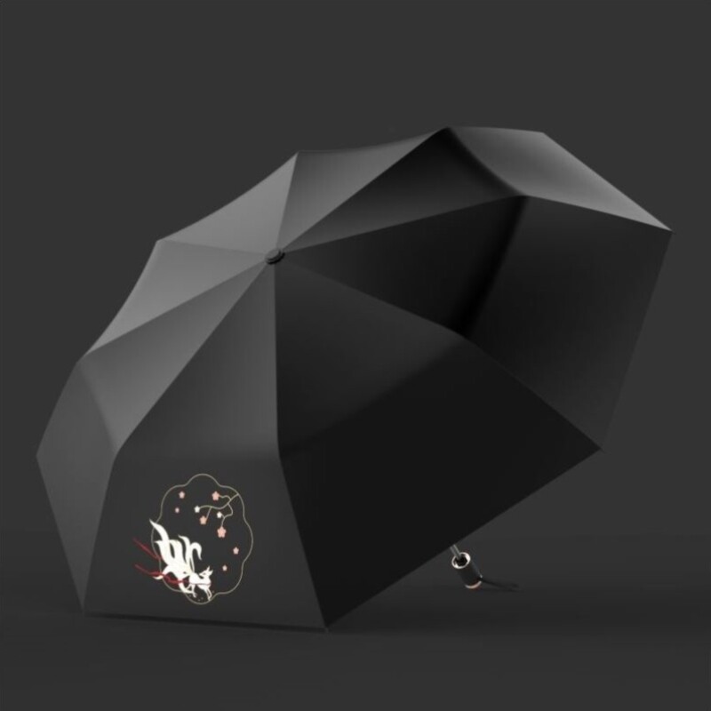 Ultra-light shading umbrella female retro clear and rain dual-use folding umbrella fully automatic UV-resistant sunshade sunshade