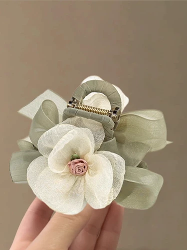 Молочная мята!Цветочапка кланяется!2024 новый стильный зажим в виде акулы для женских волос на затылке.