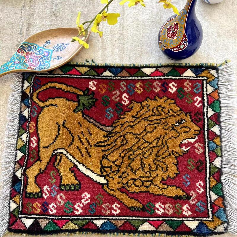 Woventales Tianzhi Middle East Imported Handmade Wool Ethnic Lion Carpet Tapestry Woventales Tianzhi Middle East Imported Handmade Wool Ethnic Lion Carpet Tapestry