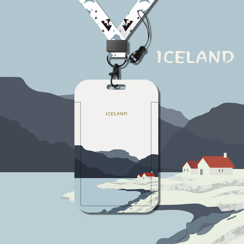 Minimalist Creative Days Department Mountain River Students Campus Campus Meal Card bus Cafeteria Water card Subway Access Control sleeve Hanging Neck Chest Kka Sheep City Pass Work License protective sheath Custom 