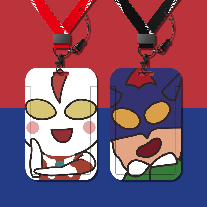 Personality Cartoon Cute student Campus Campus Sleeve Meal Card bus Cafeteria Subway Door Forbidden Card Cover With Hanging neck Neck Chest Card Goat City Tong Work Certificate Factory Card Protective Sheath Custom 