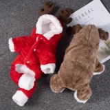 Одежда для кошек, новогодняя праздничная одежда с капюшоном из лося, одежда для домашних животных, утепленная теплая новогодняя толстовка на четвереньках для кошек и собак