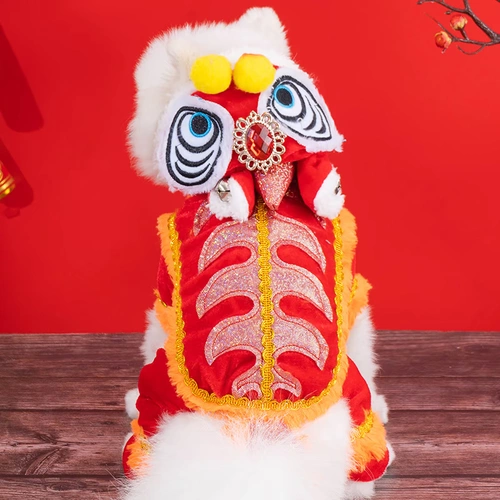 Собачья одежда Новый год Тедди Тедди Бим Бумей маленькая собака четыре фута утолщенные теплые зимние кошки Новый год
