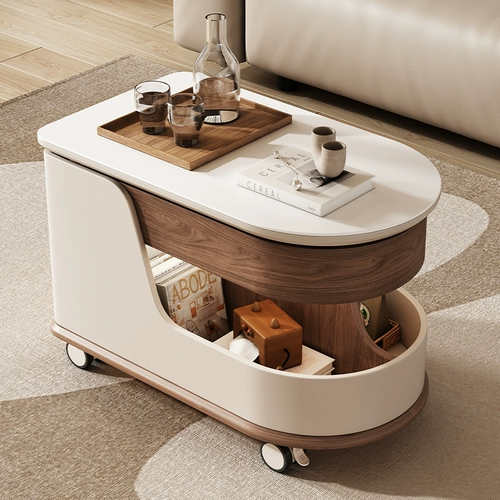 Легкий роскошный журнальный столик, новая доска из массива дерева, многофункциональная, простая, современная гостиная, передвижной приставной столик для хранения в небольшой квартире и угловой столик.