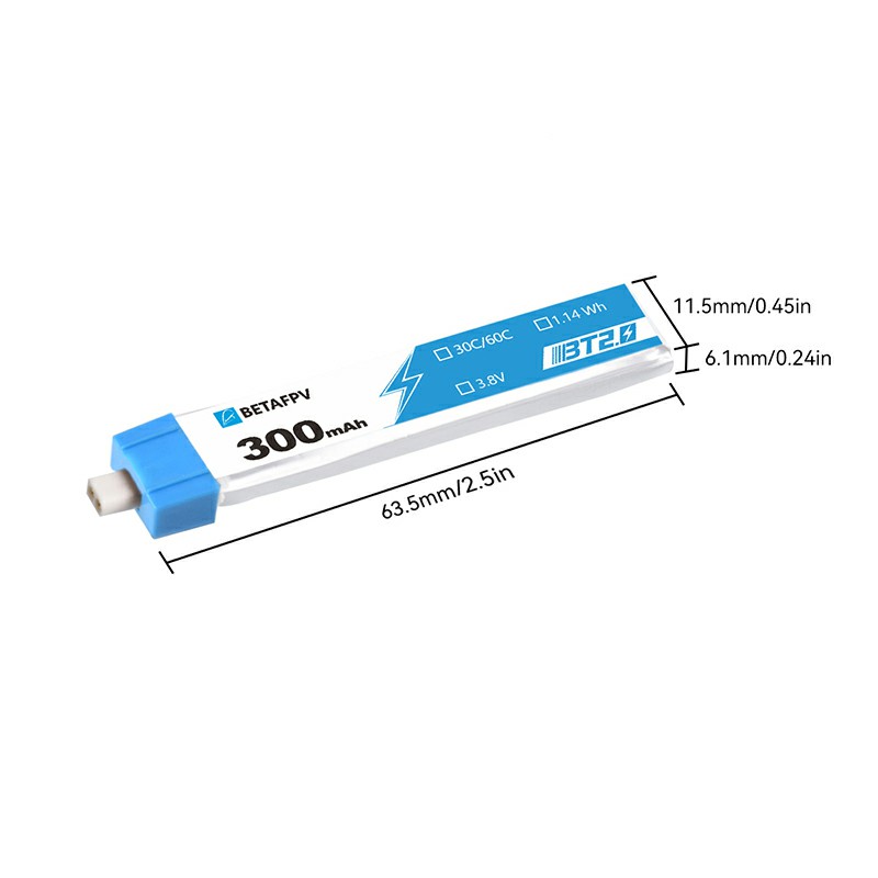 BETAFPV 300mAh1S鋰電池Cetus穿越迷你無人機30C BT2.0/PH2.0埠