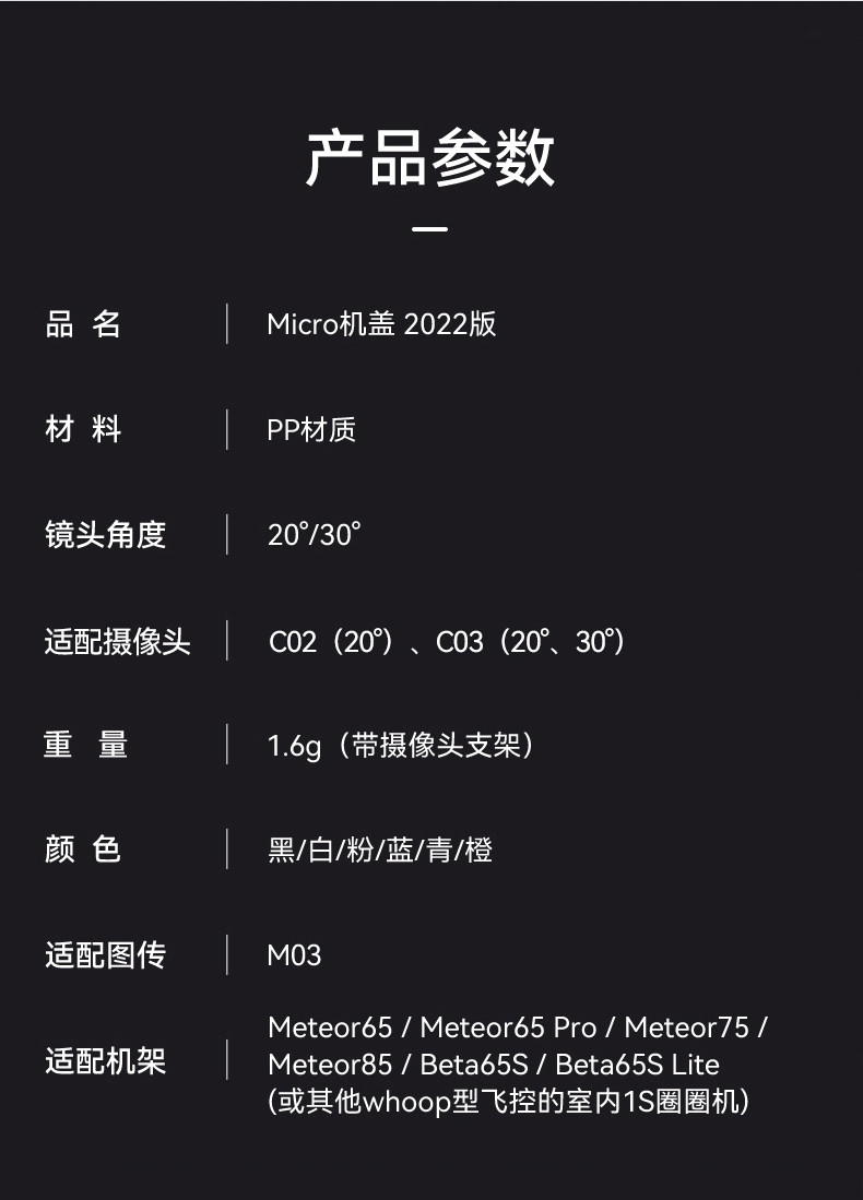 BETAFPV Micro鏤空機蓋C02攝像頭無刷穿越機保護頂蓋Meteor65/75
