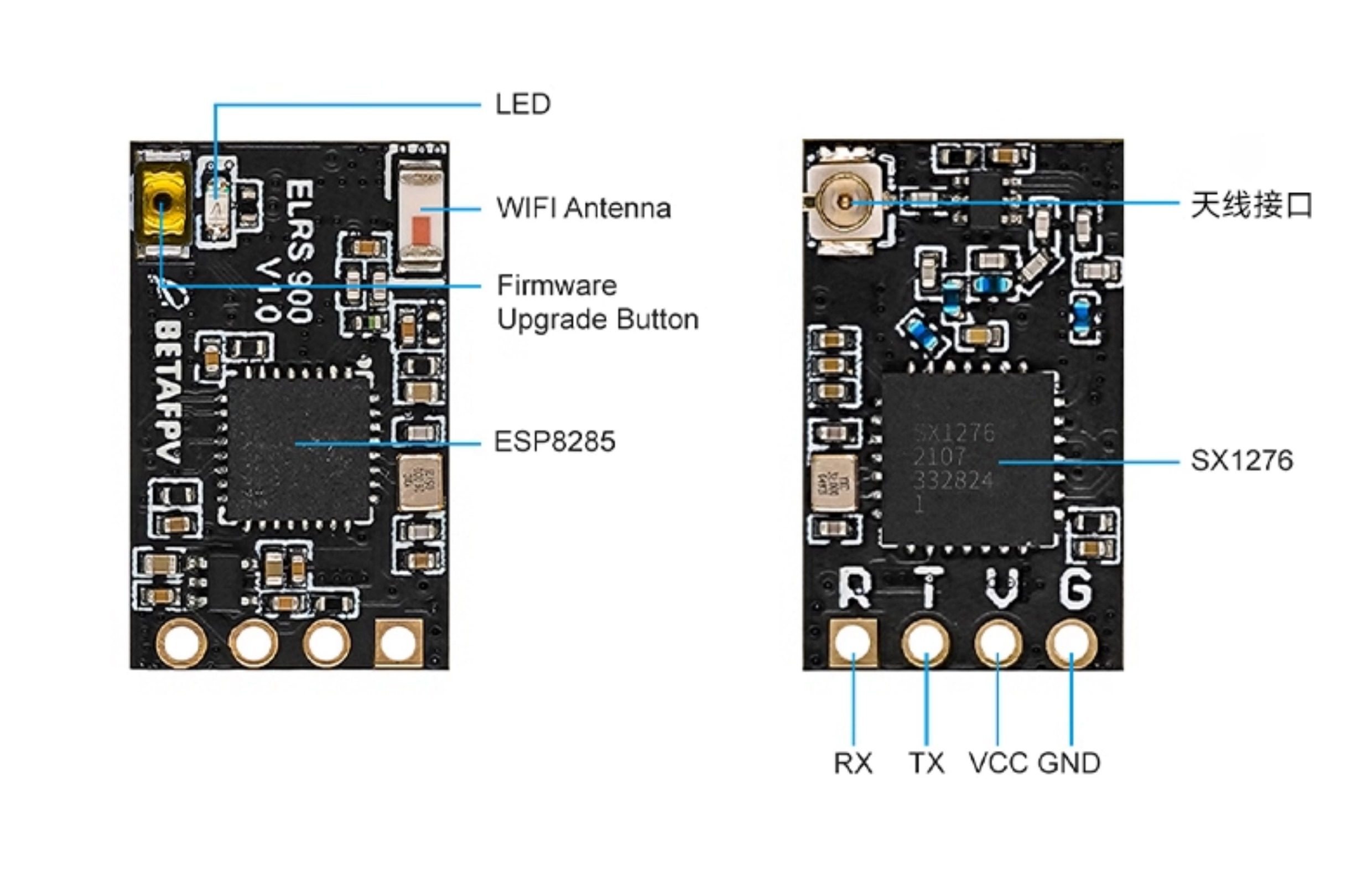 BETAFPV ELRS Nano遠航接收機穿越機無人機長距離2.4/915/868GHz