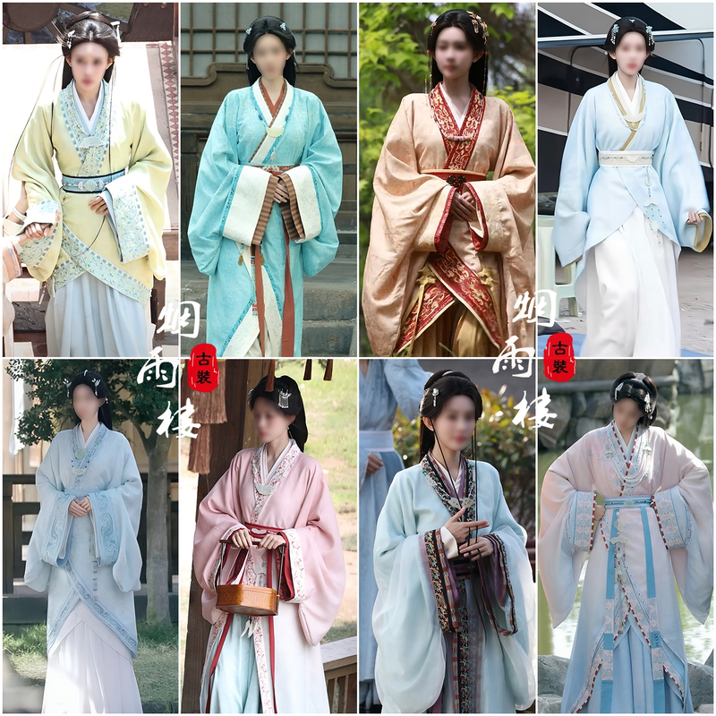 The Same Elegant and Cool Style as Worn by Meng Ziyi and Shen Miao in the Drama "Jiangmen Duhou," Featuring Large-Sleeved Straight Robes and Hanfu Stage Performance Costumes The Same Elegant and Cool Style as Worn by Meng Ziyi and Shen Miao in the Drama "Jiangmen Duhou," Featuring Large-Sleeved Straight Robes and Hanfu Stage Performance Costumes