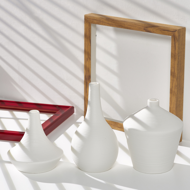 Nordic creative white modern minimalist ceramic dry flower hydroponic small fresh living room home flower arrangement decoration ornaments