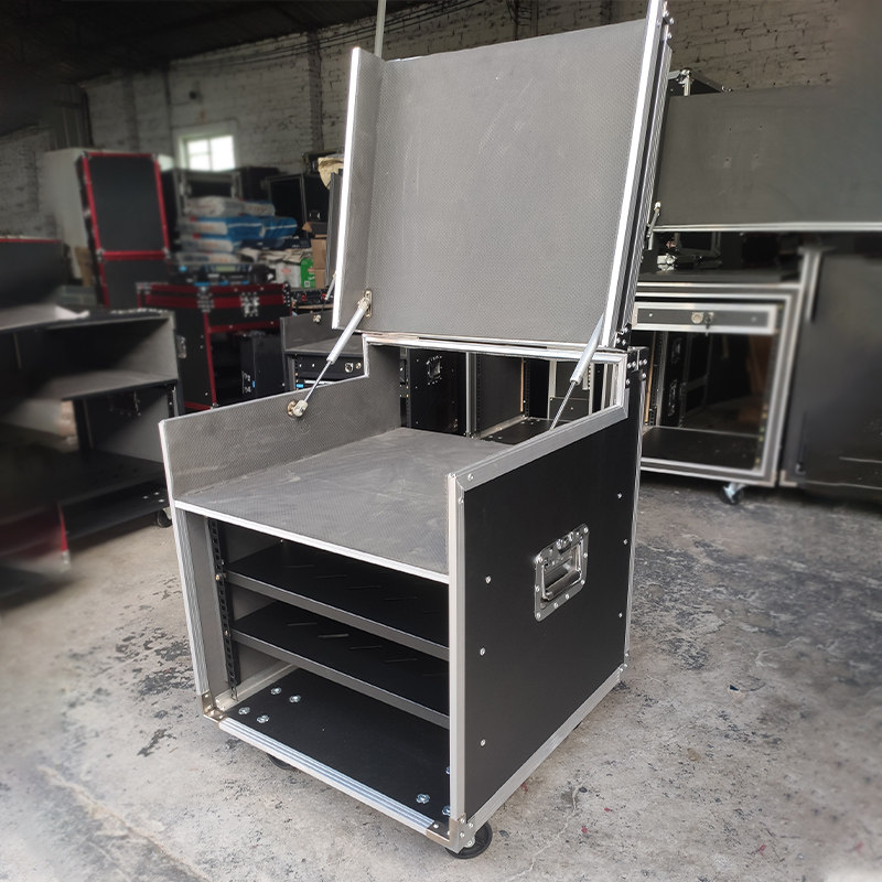 12U16U professional power amplifier cabinet song machine hydraulic open upper cover aviation box 8U Mobile main shell 10U shelf