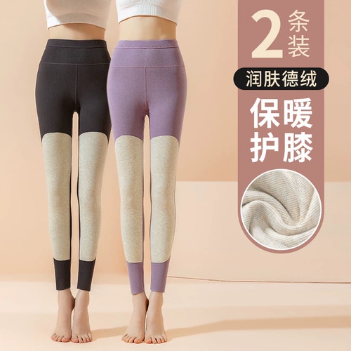 Бархатные утепленные демисезонные леггинсы, наколенники, удерживающие тепло штаны, высокая талия, в обтяжку