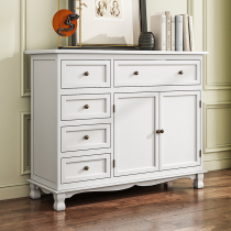 Solid wood chest of drawers with door bedroom drawer storage storage cabinet economical special price American chest of drawers clearance