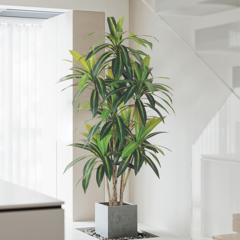 Simulation green plant high-end light lavish living room home floor swinging piece Brazilian wood potted landscape decoration fake plant bonsai-Taobao