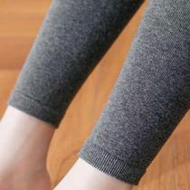 New nine-point autumn and winter velvet thickened threaded bottoming cotton pants for women with foot-stepping stripes gray one-piece pants warm pants