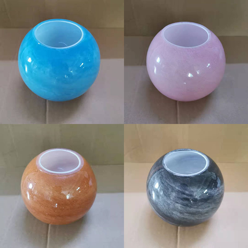 Spherical Wandering Earth Glass Lampshade Blue Orange Pink Table Lamp Chandelier Ceiling Lamp Creative Shell Lampshade